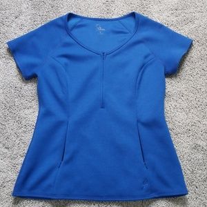 Jaanuu ponte half zip scrub top